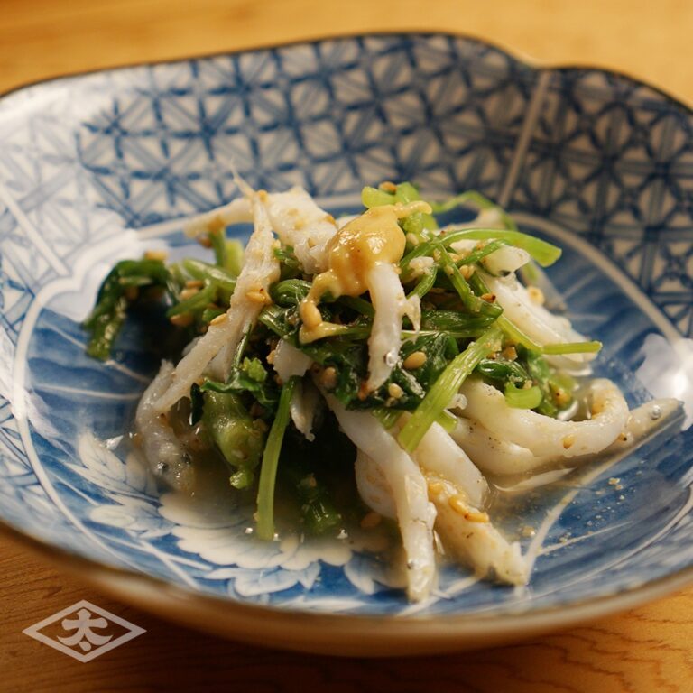 白魚とセリのごま酢和え