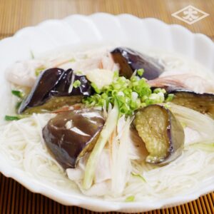 揚げなす薬味そうめん