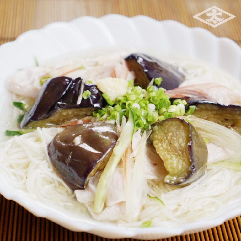 揚げなす薬味そうめん